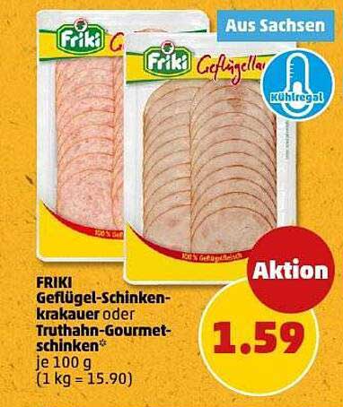 FRIKI Geflügel-Schinken-Krakauer oder Truthahn-Gourmet-Schinken