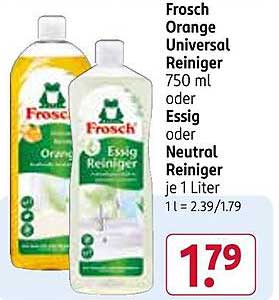 Frosch Orange Universal Reiniger 750 ml oder Essig oder Neutral Reiniger je 1 Liter
