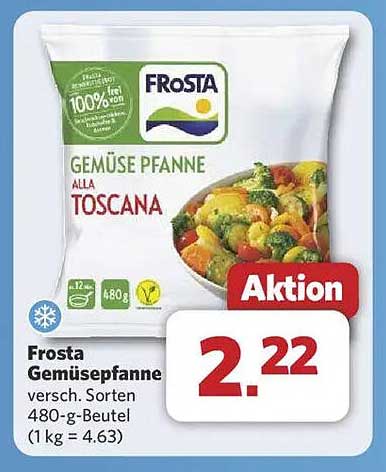 Frosta Gemüsepfanne versch. Sorten 480-g-Beutel