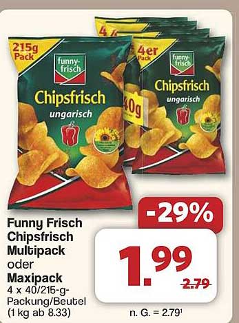 Funny Frisch Chipsfrisch Multipack oder Maxipack