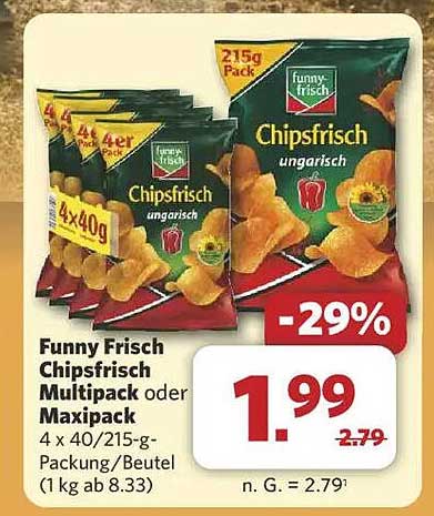 Funny Frisch Chipsfrisch Multipack oder Maxipack