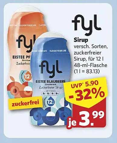 FYI Eistee Sirup - Zuckerfrei in verschiedenen Sorten
