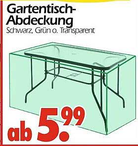 Gartentisch-Abdeckung Schwarz, Grün oder Transparent