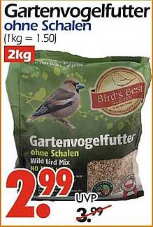 Gartenvogelfutter ohne Schalen 2kg