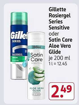 Gillette Rasiergel Series Sensitive oder Satin Care Aloe Vera Glide je 200 ml