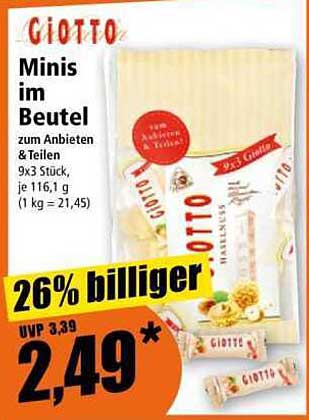 Giotto Minis im Beutel – zum Anbieten & Teilen