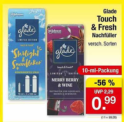 Glade Touch & Fresh Nachfüller - Merry Berry & Wine und Starlight & Snowflakes
