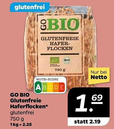 GO BIO Glutenfreie Haferflocken 750 g