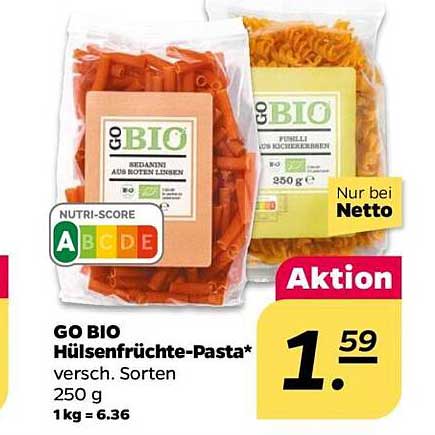 GO BIO Hülsenfrüchte-Pasta - verschiedene Sorten 250 g