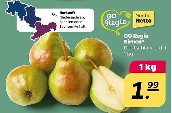 GO Regio Birnen* Deutschland, Kl. I 1 kg