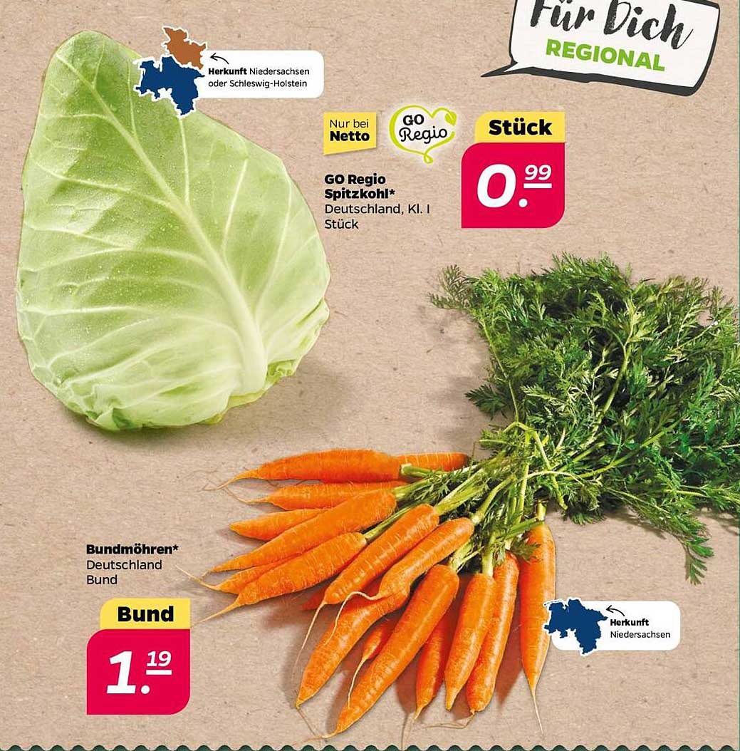 GO Regio Spitzkohl und Bundmöhren – frisch und regional