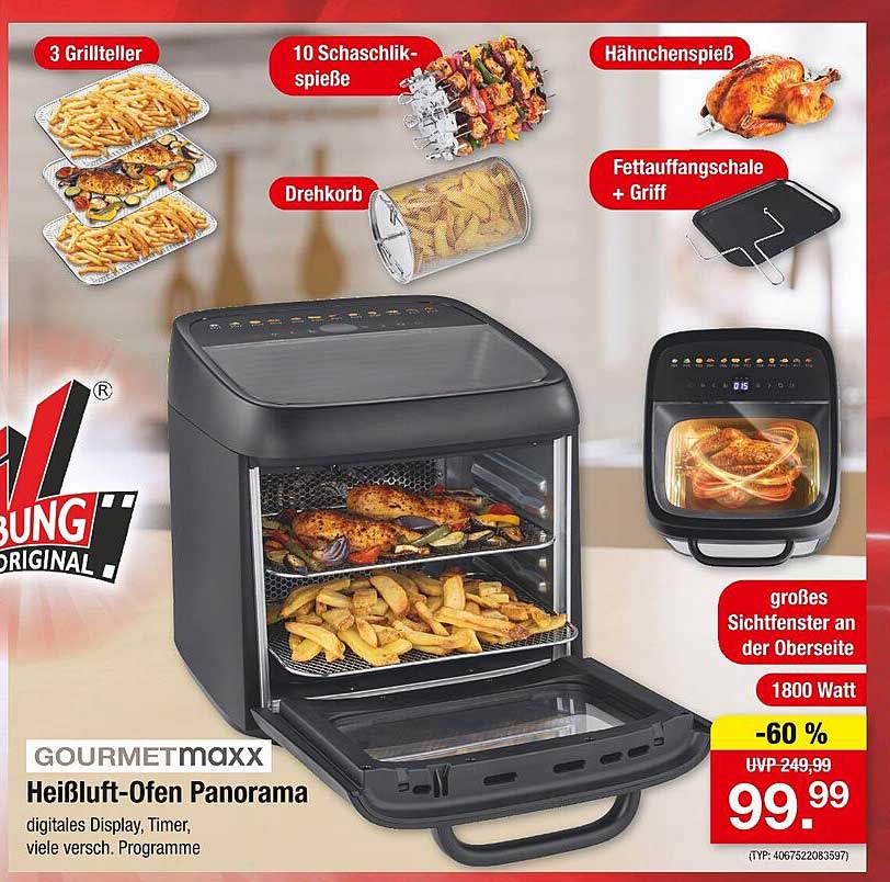 GOURMETMAXX Heißluft-Ofen Panorama