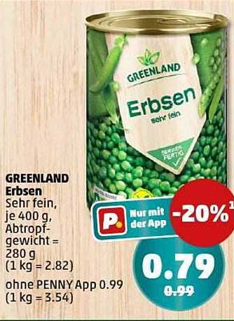 GREENLAND Erbsen sehr fein 400 g Dose