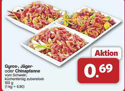 Gyros-, Jäger- oder Chinapfanne vom Schwein, küchenfertig zubereitet