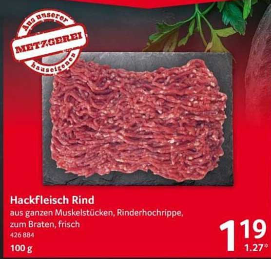 Hackfleisch Rind aus ganzen Muskelstücken, Rinderhochrippe, zum Braten, frisch