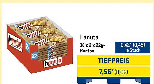 Hanuta 18 x 2 x 22g-Karton