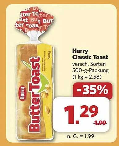 Harry Classic Toast versch. Sorten 500-g-Packung