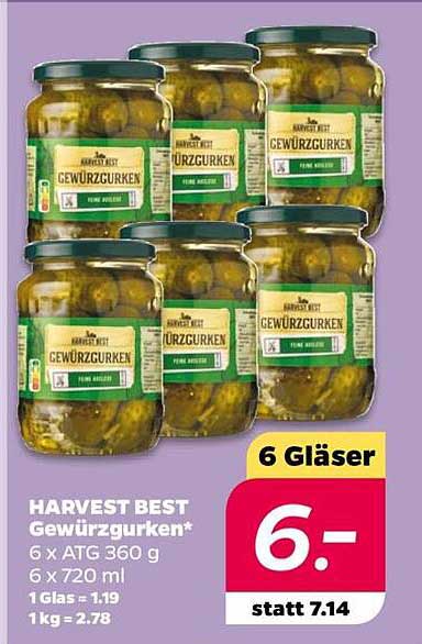 HARVEST BEST Gewürzgurken* 6 x 720 ml