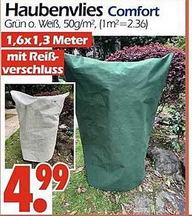 Haubenvlies Comfort, 1,6 x 1,3 Meter, grün oder weiß mit Reißverschluss