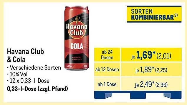 Havana Club & Cola 0,33-l-Dose – Perfekter Genuss für jede Gelegenheit