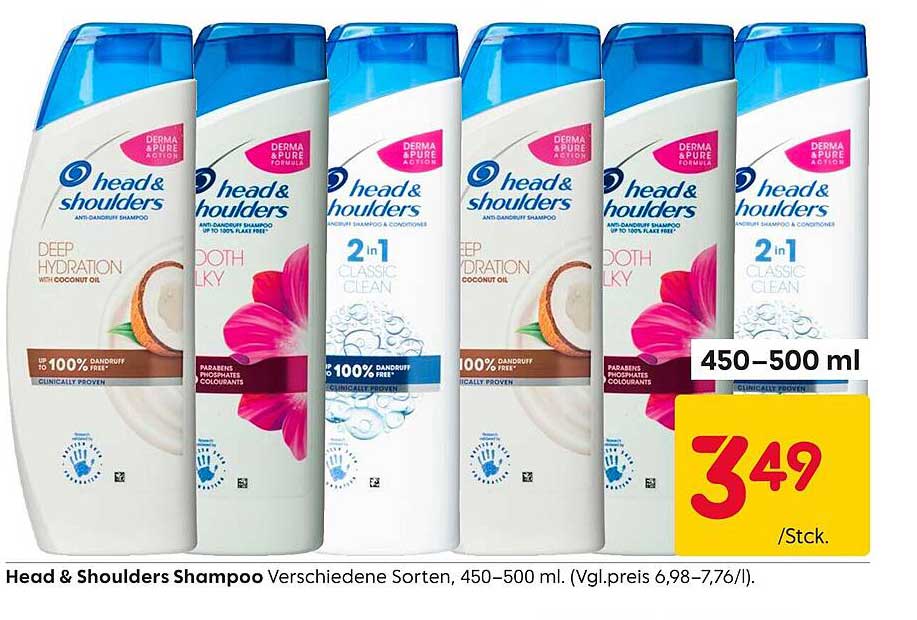 Head & Shoulders Shampoo verschiedene Sorten, 450-500 ml