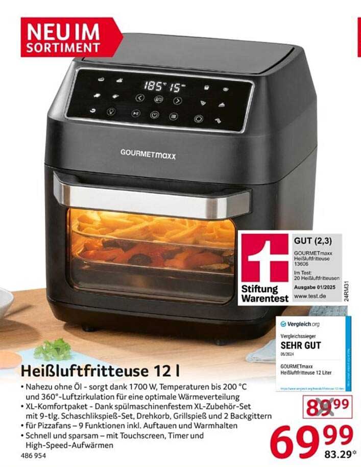 Heißluftfritteuse 12 L