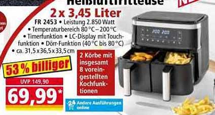 Heißluftfritteuse FR 2453 – 2 x 3,45 Liter
