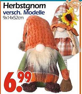Herbstgnom verschiedenste Modelle 9x14x52 cm