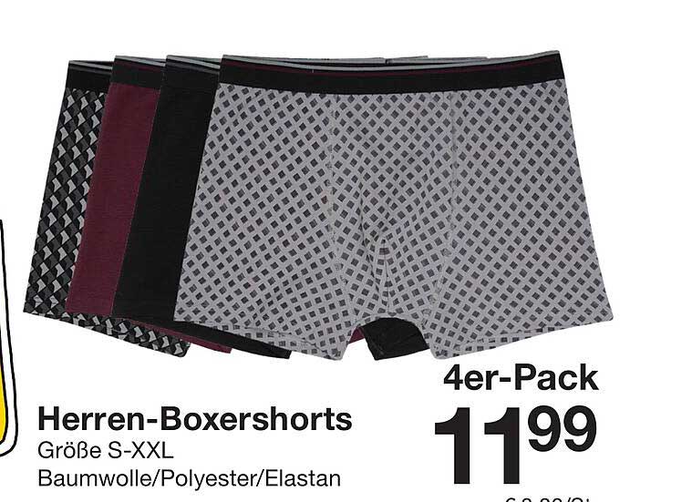 Herren-Boxershorts 4er-Pack