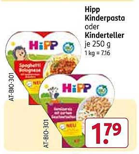 Hipp Kinderpasta oder Kinderteller je 250 g