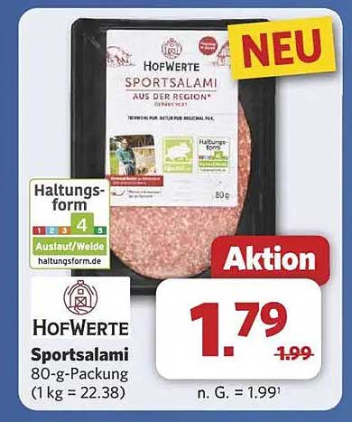 HofWerte Sportsalami 80-g-Packung
