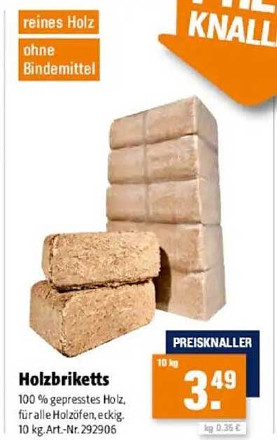 Holzbriketts 10 kg – 100 % gepresstes Holz für ein bequemes und umweltfreundliches Heizen