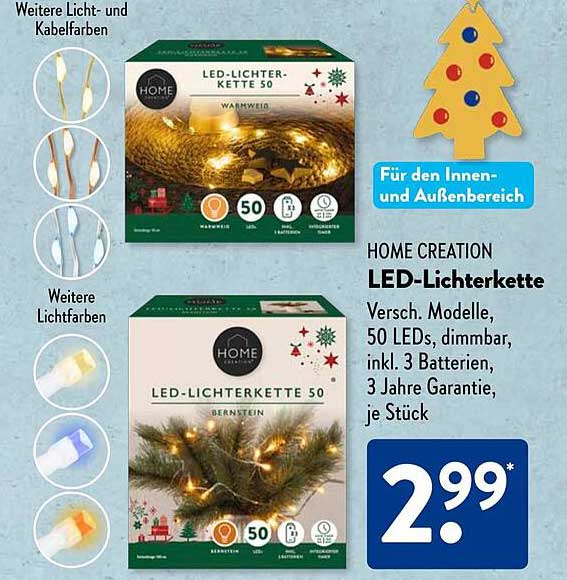 HOME CREATION LED-Lichterkette 50