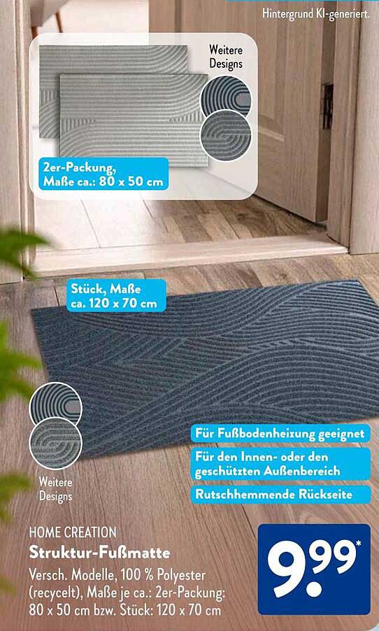 HOME CREATION Struktur-Fußmatte