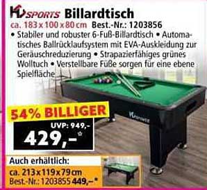 HSports Billardtisch 6-Fuß – Stabil und Robust für Spieler aller Art