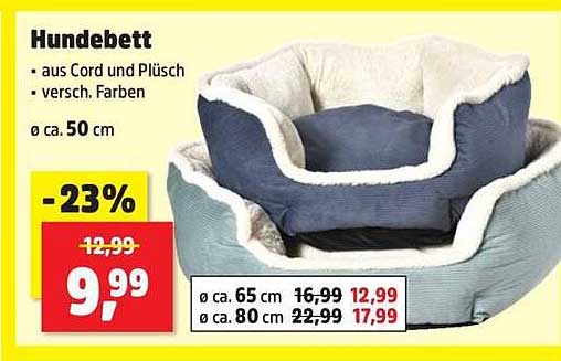 Hundebett - aus Cord und Plüsch, verschiedene Farben