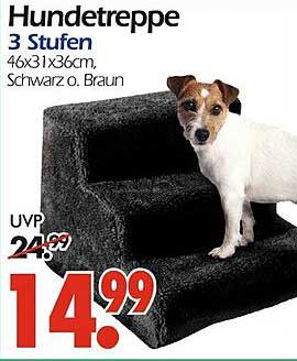 Hundetreppe 3 Stufen, 46x31x36cm, Schwarz oder Braun