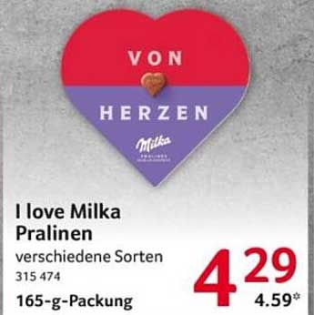 I love Milka Pralinen - verschiedene Sorten
