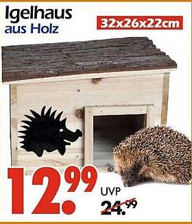 Igelhaus aus Holz 32x26x22cm
