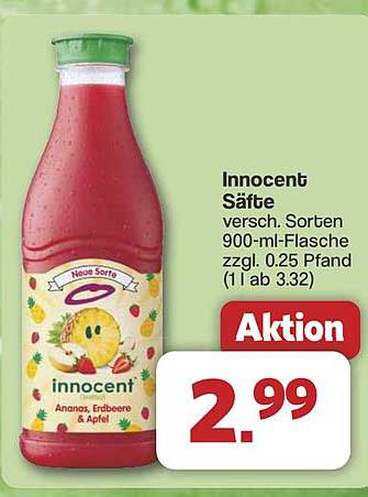 Innocent Säfte – Verschiedene Sorten 900-ml-Flasche
