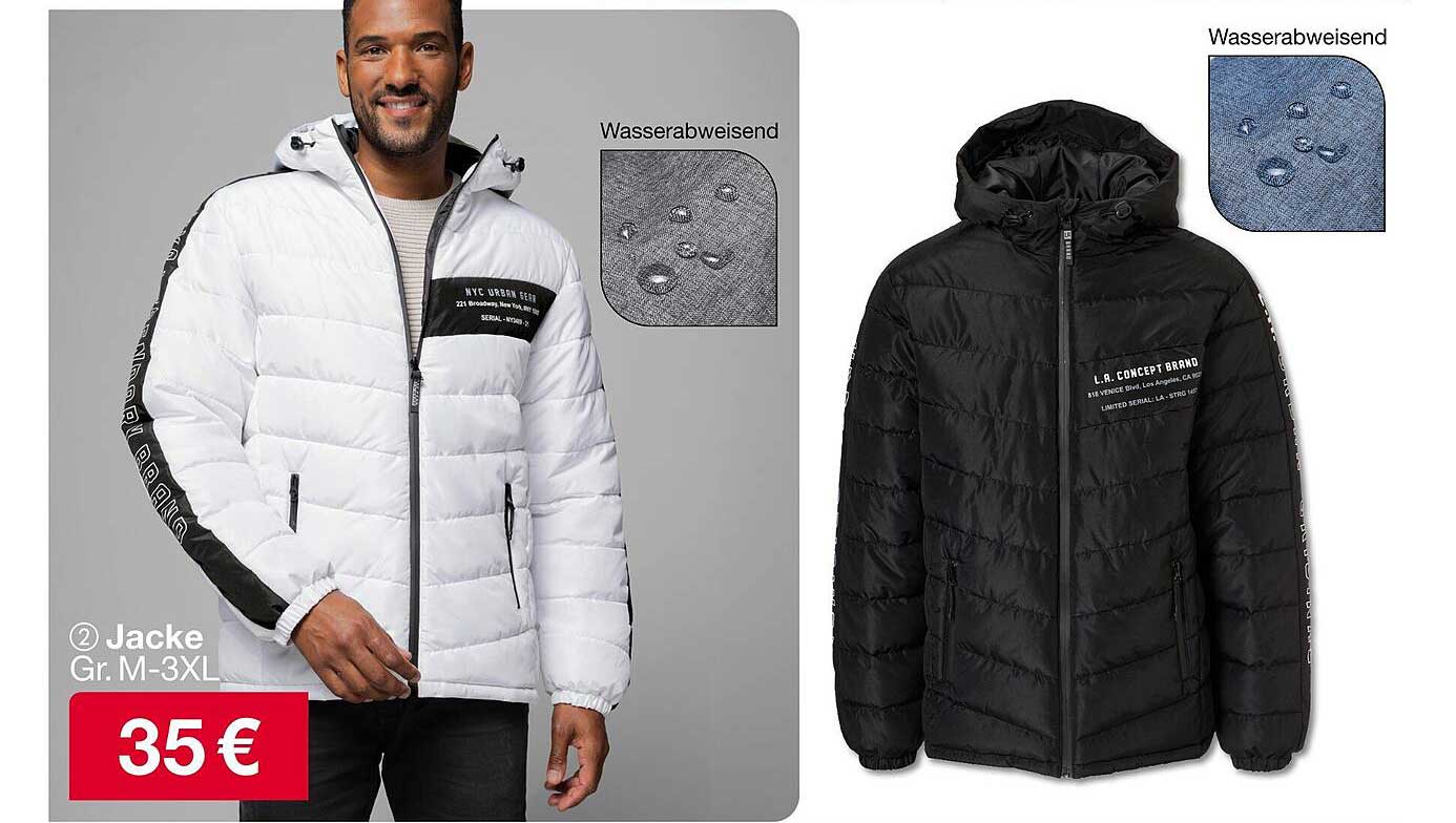 Jacke Gr. M-3XL für 35 €