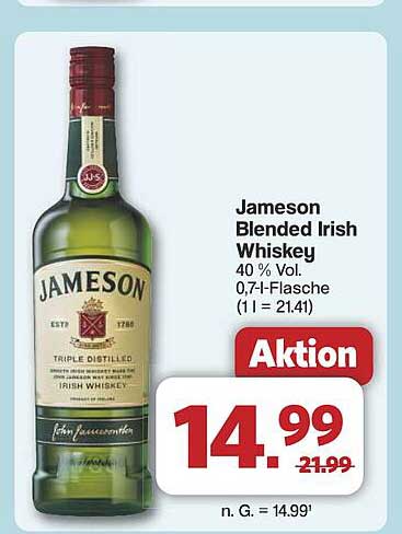 Jameson Blended Irish Whiskey 0,7 l-Flasche