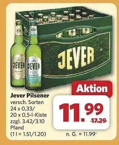 Jever Pilsener 24 x 0,33l - tolles Angebot!