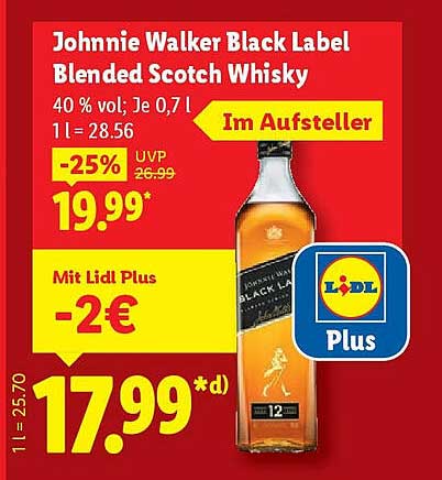 Johnnie Walker Black Label Blended Scotch Whisky 0,7l