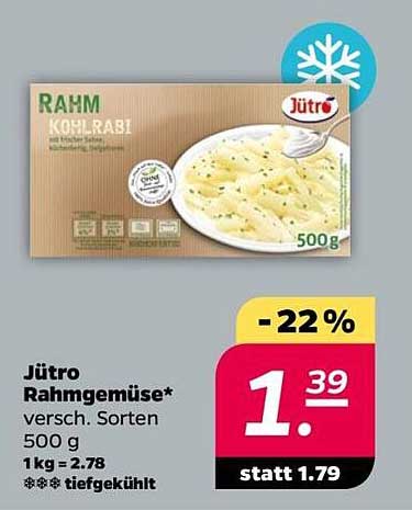 Jütro Rahmgemüse - Kohlrabi 500 g