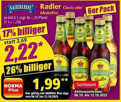 Kaiserkrone Radler Alkoholhaltig Classic oder 6er Pack