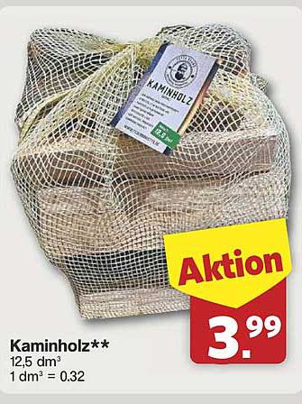 Kaminholz 12,5 dm³ - Aktion