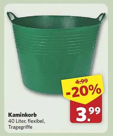 Kaminkorb 40 Liter, flexibel, Traggriffe