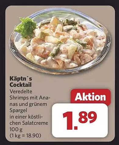 Käptn's Cocktail - Veredelte Shrimps mit Ananas und grünem Spargel