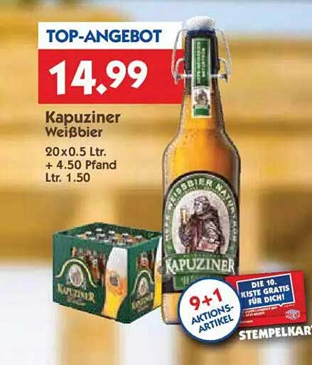 Kapuziner Weißbier 20x0.5 Ltr.